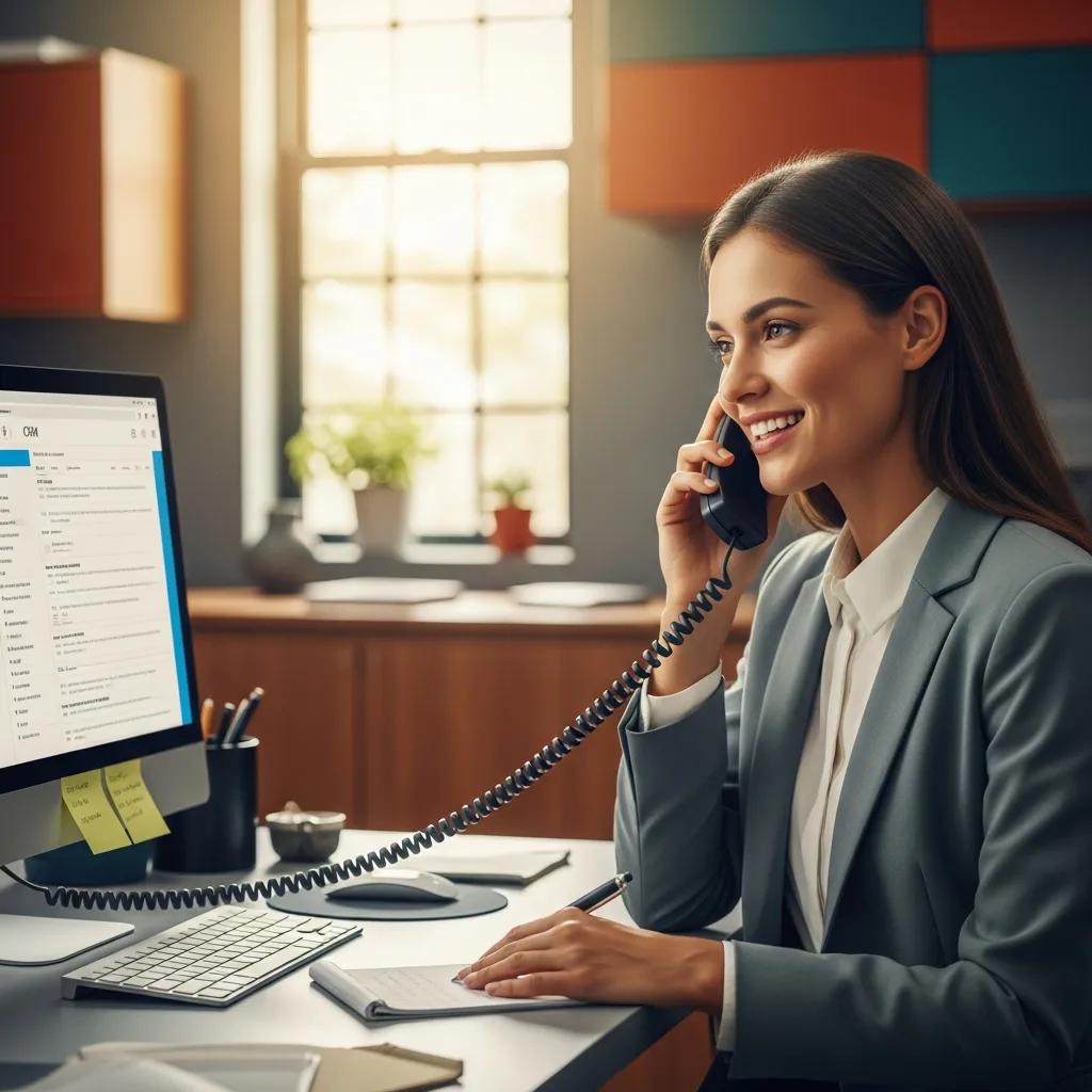 A business professional in a modern office, representing service business management.